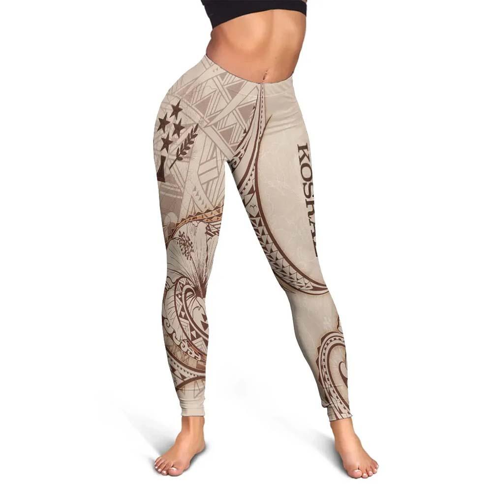 Kosrae Legging - Hibiscus Flowers Vintage Style