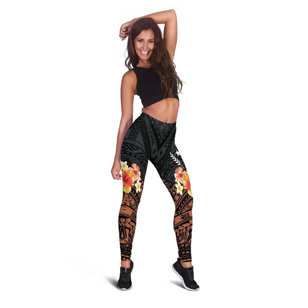 Kosrae Legging - Tribal Pattern Hibiscus