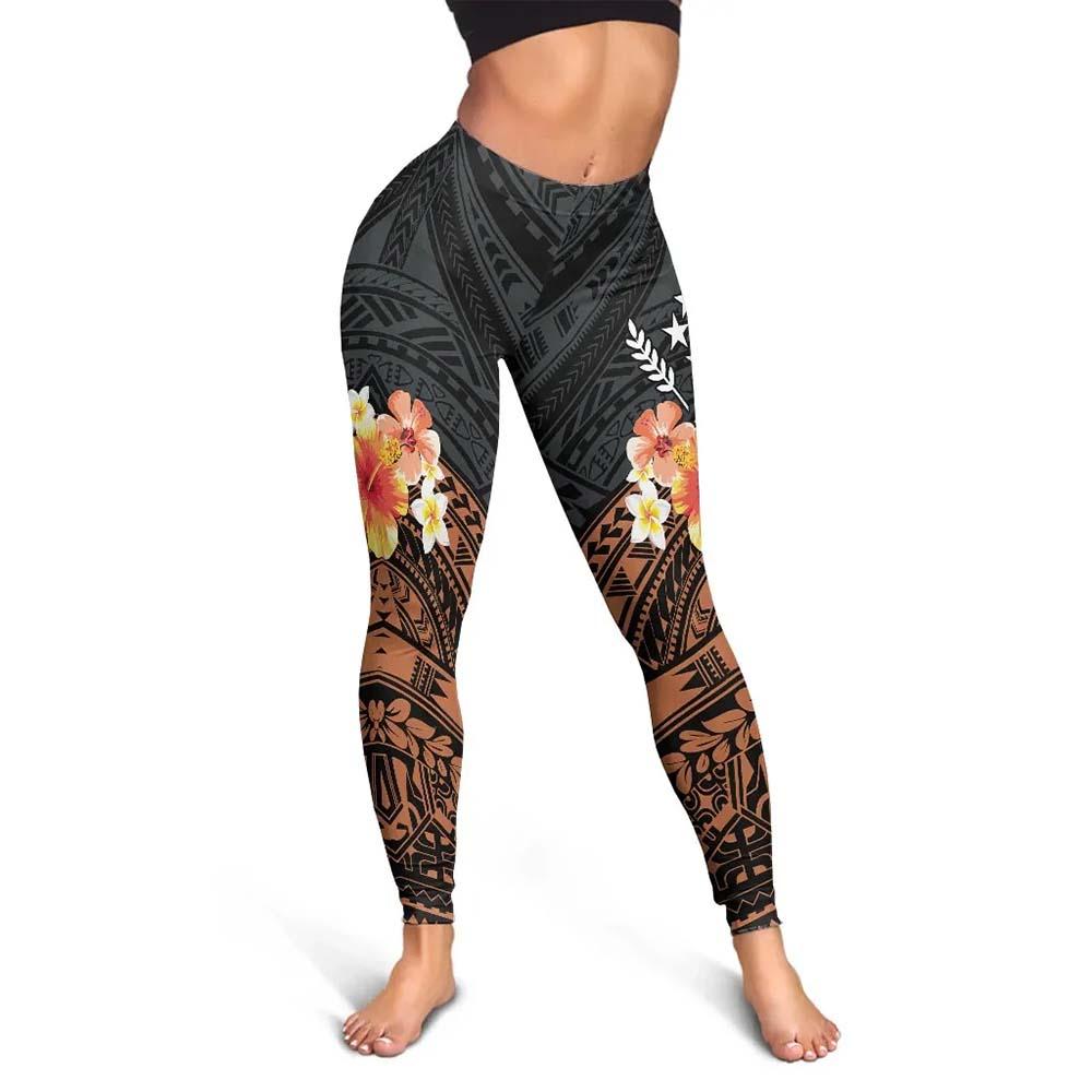 Kosrae Legging - Tribal Pattern Hibiscus