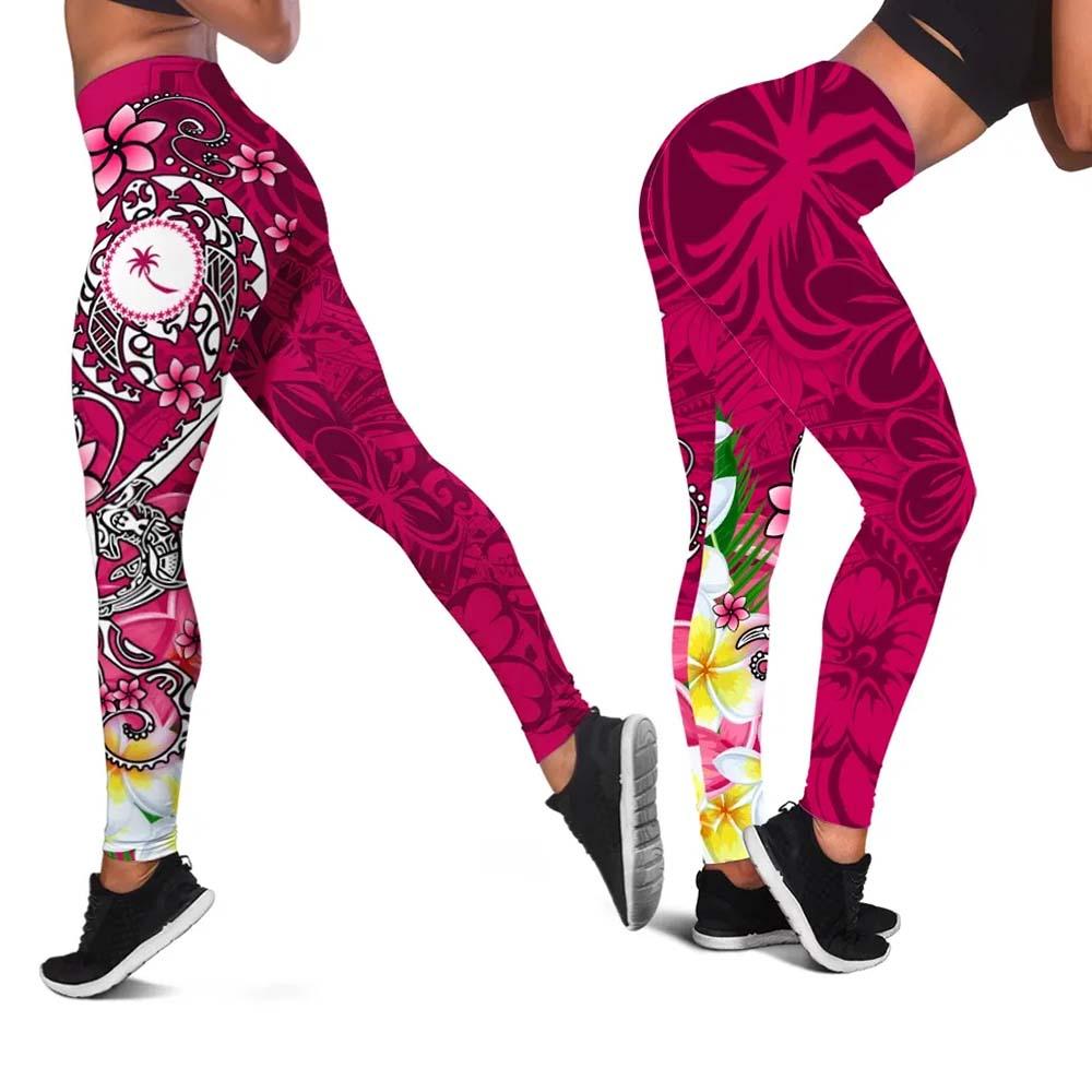 Kosrae Legging - Turtle Plumeria (Pink)