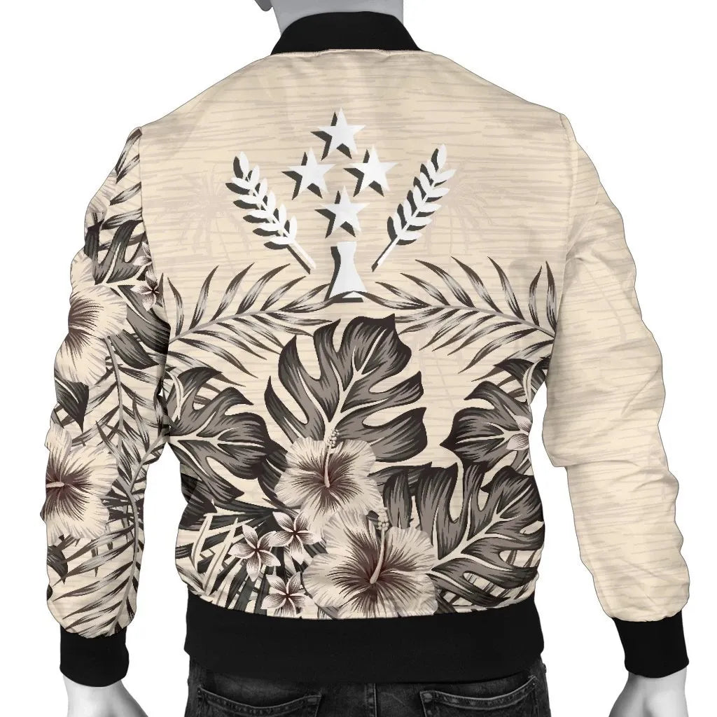 Kosrae Bomber Jacket - The Beige Hibiscus