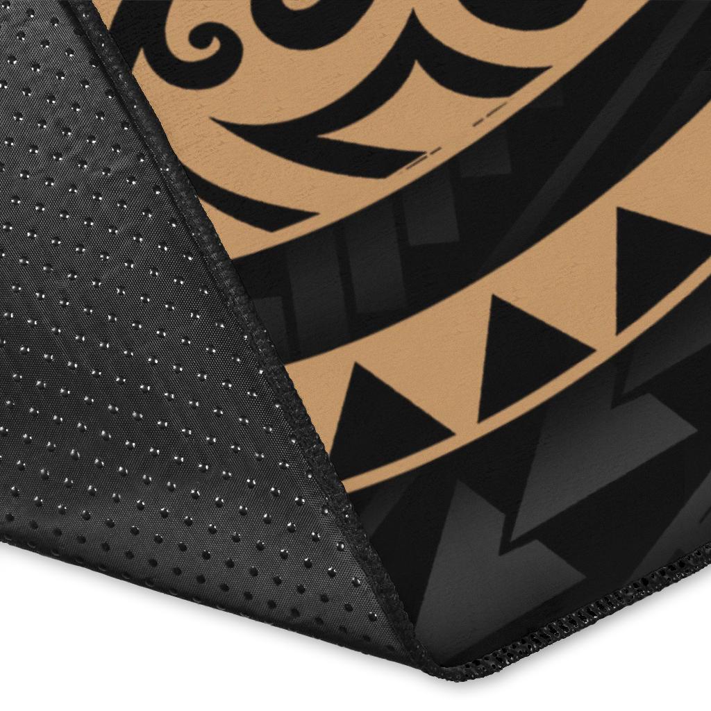 Kosrae Micronesia Area Rug - Gold Tribal Wave