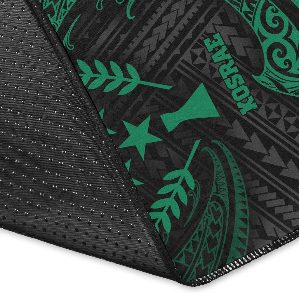 Kosrae Micronesia Area Rug - Green Tribal Wave