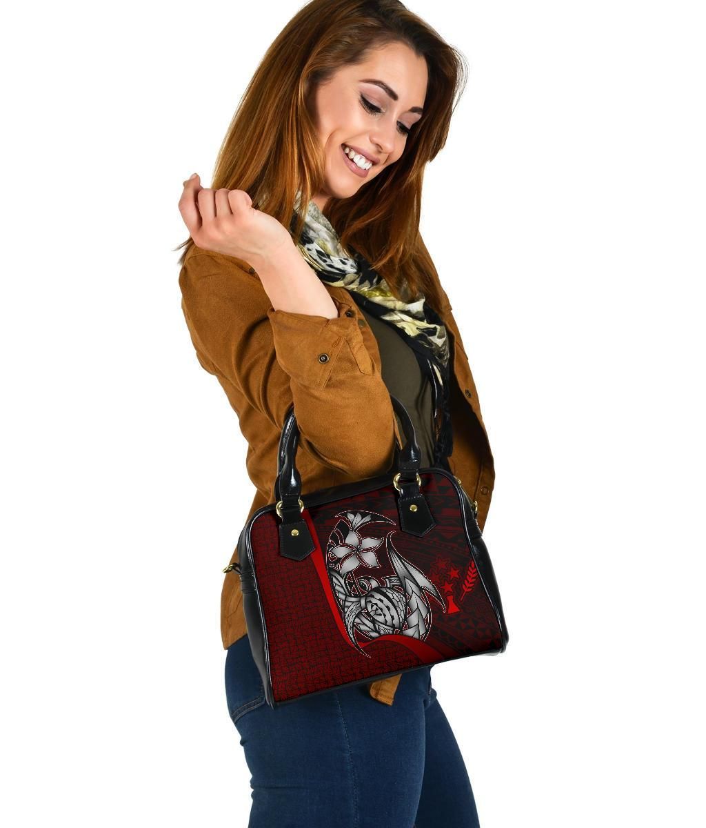 Kosrae Micronesia Shoulder Handbag Red - Turtle With Hook