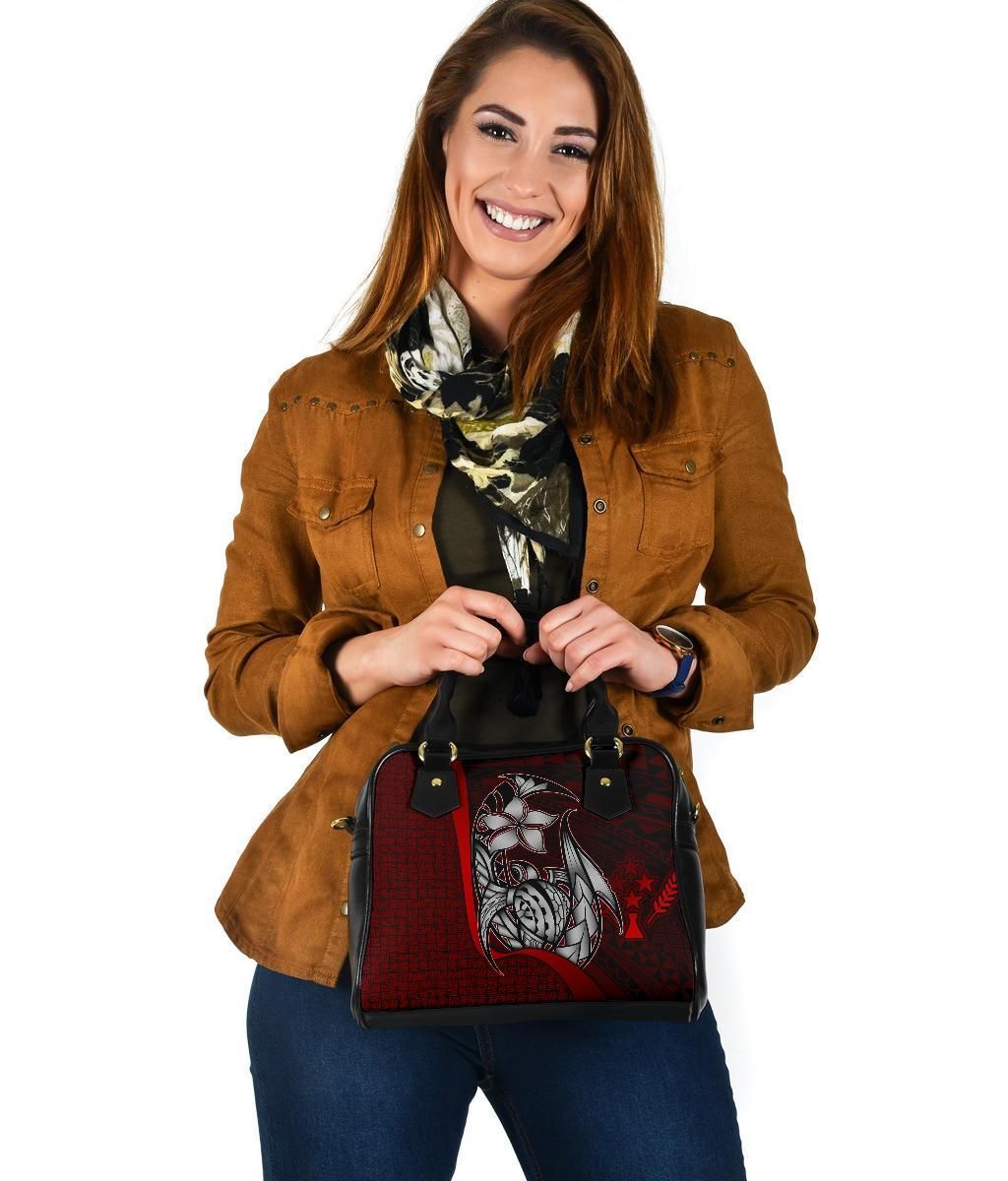 Kosrae Micronesia Shoulder Handbag Red - Turtle With Hook