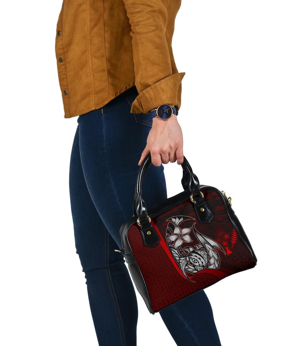 Kosrae Micronesia Shoulder Handbag Red - Turtle With Hook