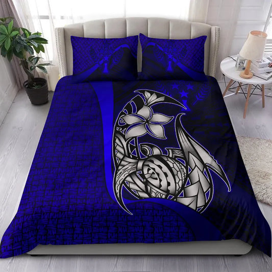 Kosrae Micronesian Bedding Set Blue - Turtle With Hook