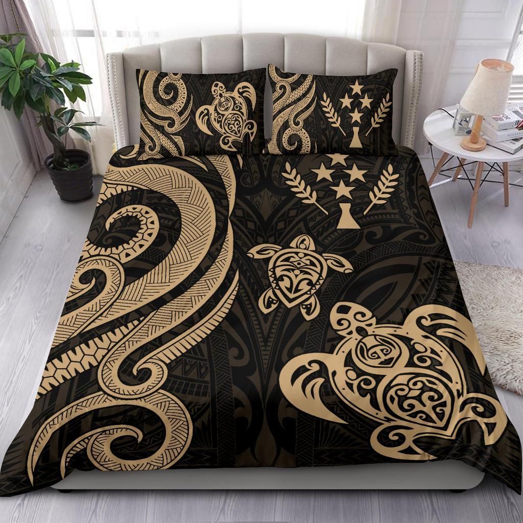 Kosrae Micronesian Bedding Set - Gold Tentacle Turtle