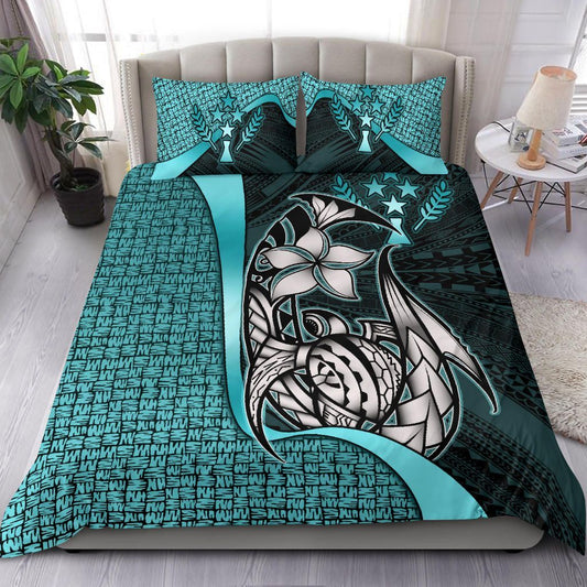 Kosrae Micronesian Bedding Set Turquoise - Turtle With Hook