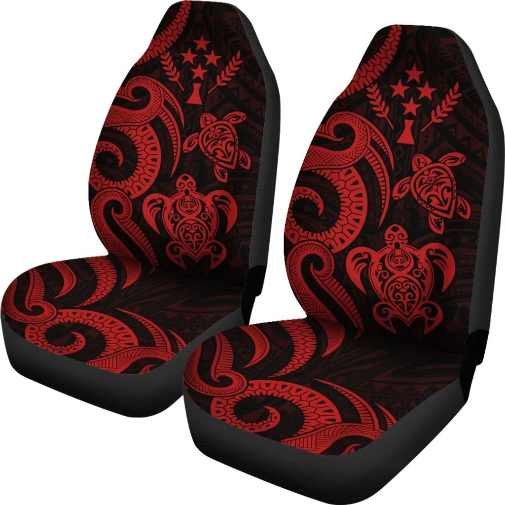 Kosrae Micronesian Car Seat Covers - Red Tentacle Turtle