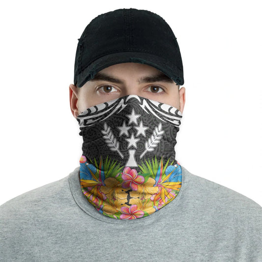 Kosrae Neck Gaiter - Tribal Floral Pattern