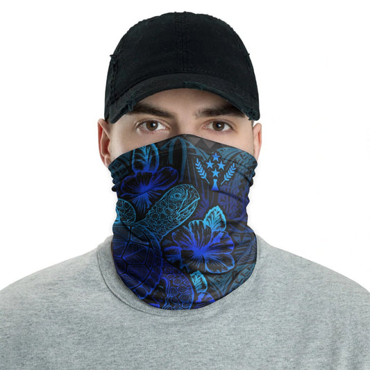 Kosrae Neck Gaiter - Turtle Hibiscus Blue