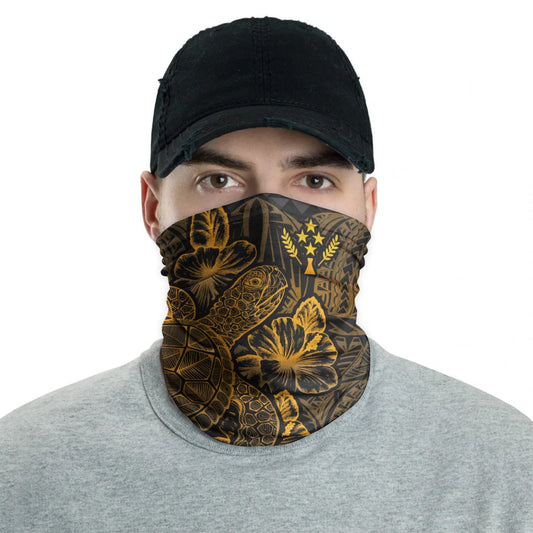 Kosrae Neck Gaiter - Turtle Hibiscus Gold