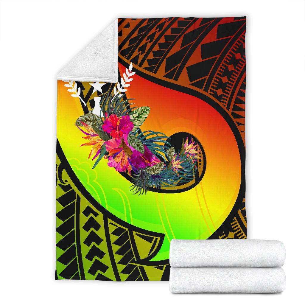 Kosrae Pemium Blanket - Polynesian Hook And Hibiscus (Reggae)