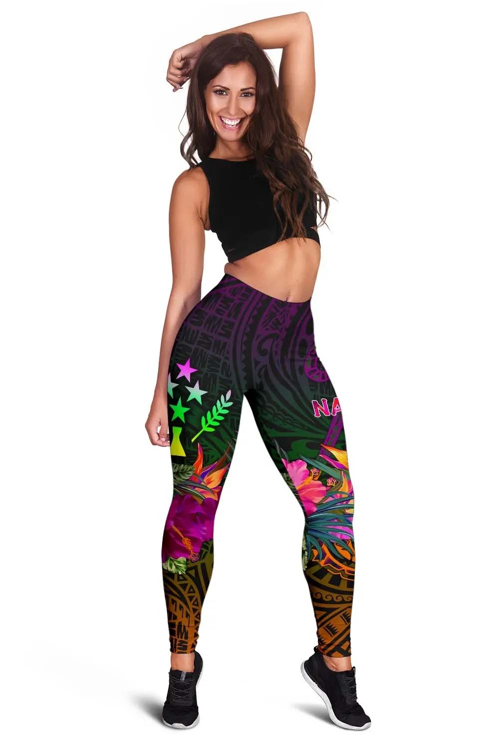Kosrae Personalised Legging - Summer Hibiscus