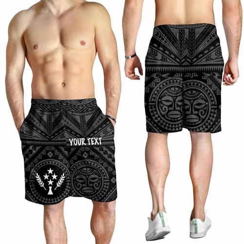 Kosrae Personalised Men Short - Kosrae Flag In Polynesian Tattoo Style (Black)