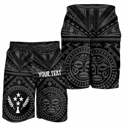 Kosrae Personalised Men Short - Kosrae Flag In Polynesian Tattoo Style (Black)