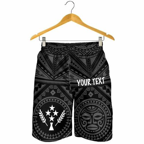 Kosrae Personalised Men Short - Kosrae Flag In Polynesian Tattoo Style (Black)