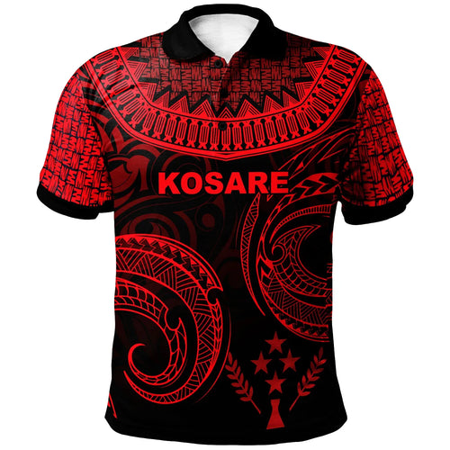 Kosrae Polo Shirt - Unique Serrated Texture Red