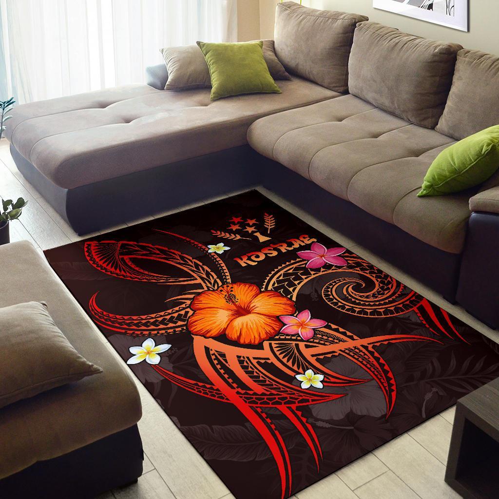 Kosrae Polynesian Area Rug - Legend of Kosrae (Red)