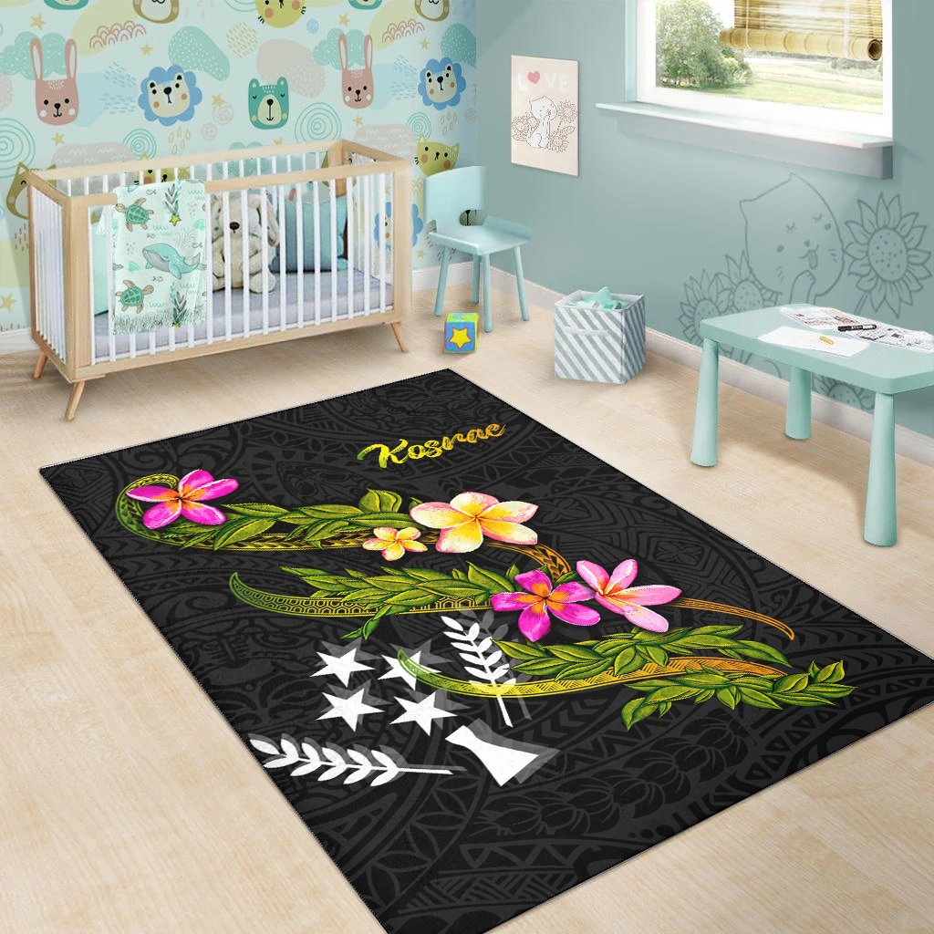 Kosrae Polynesian Area Rug - Plumeria Tribal