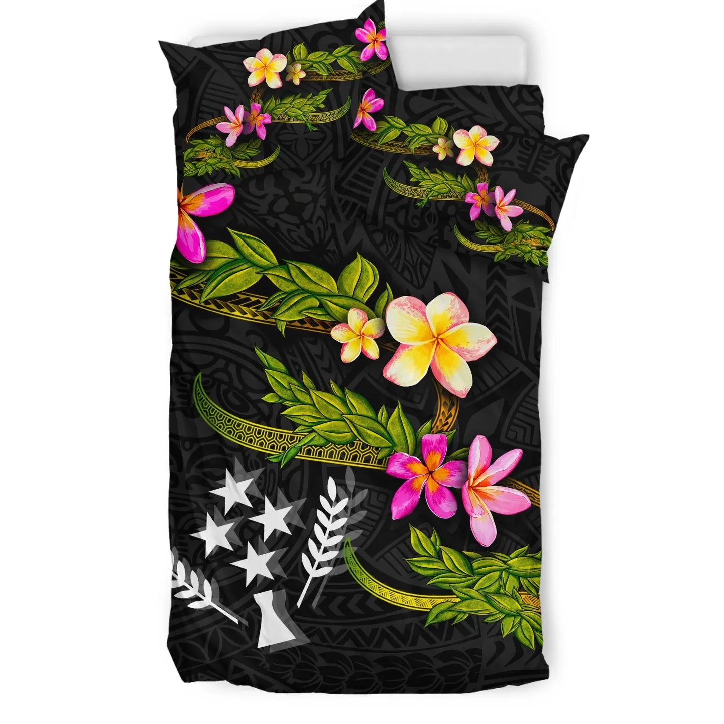 Kosrae Polynesian Bedding Set - Plumeria Tribal
