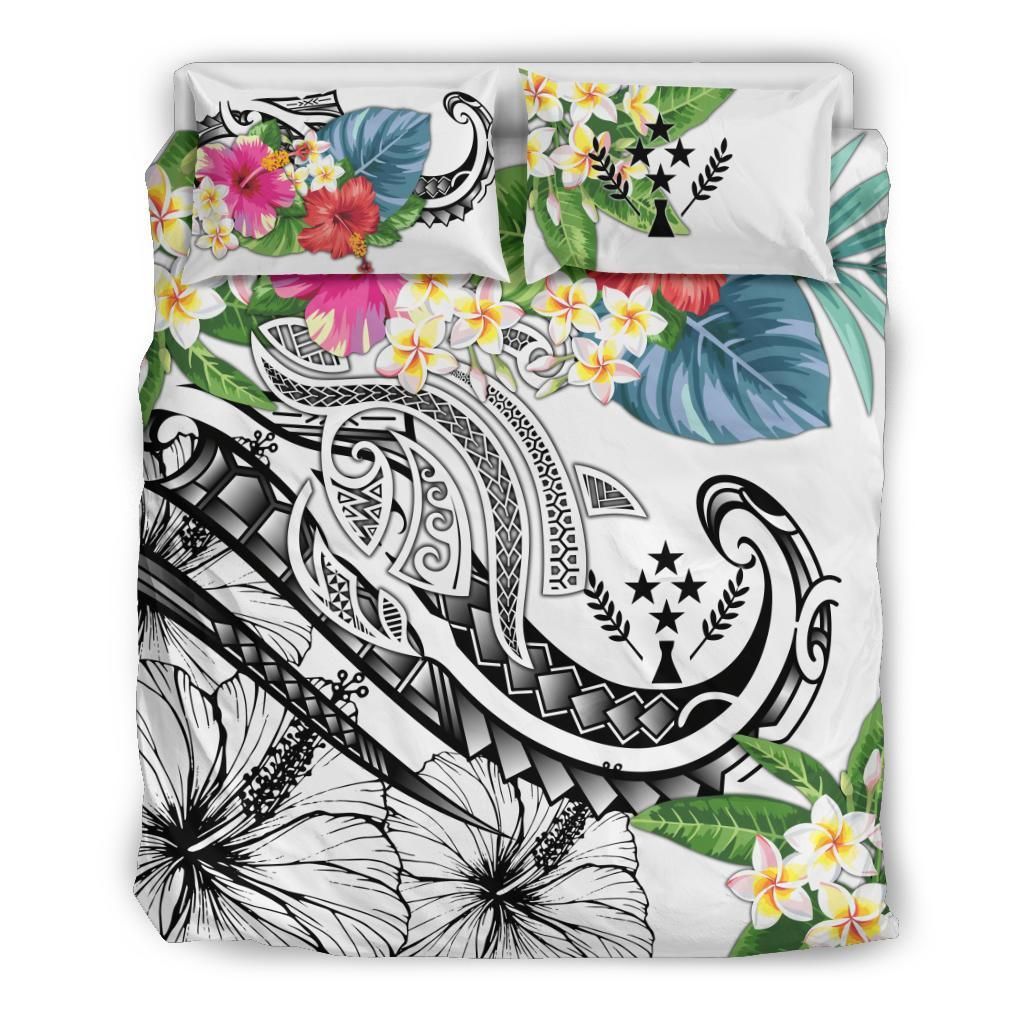 Kosrae Polynesian Bedding Set - Summer Plumeria (White)