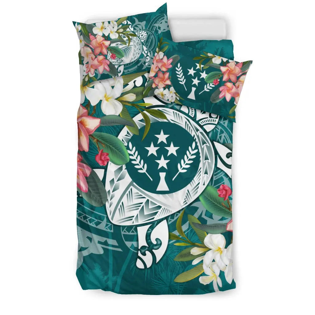 Kosrae Polynesian Bedding Set - Turtle With Plumeria