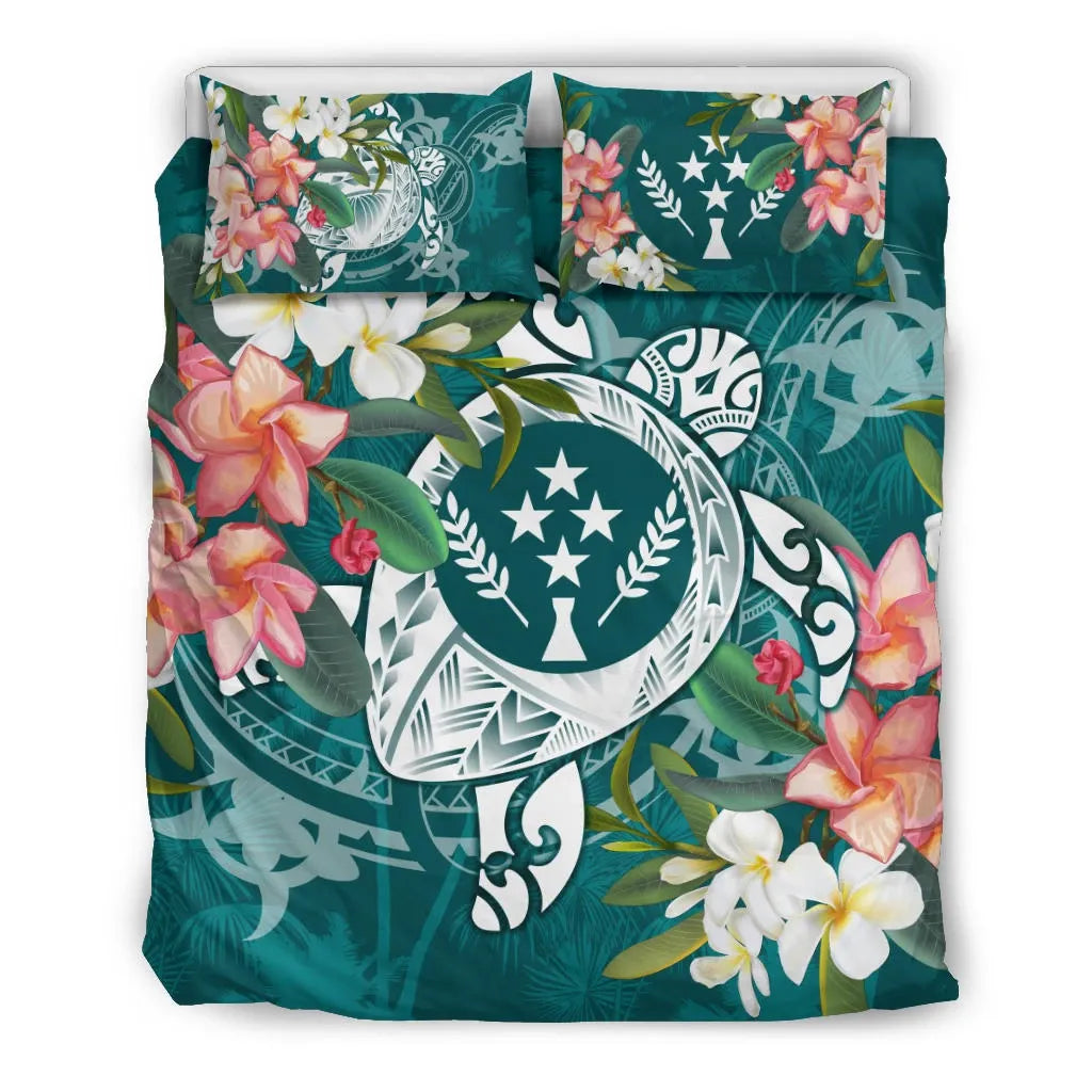 Kosrae Polynesian Bedding Set - Turtle With Plumeria