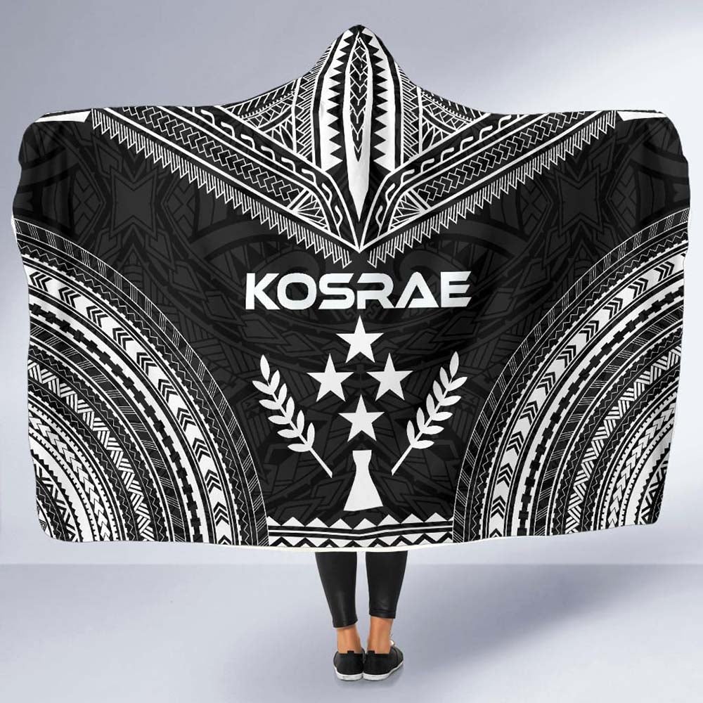 Kosrae Polynesian Chief Hooded Blanket - Black Version