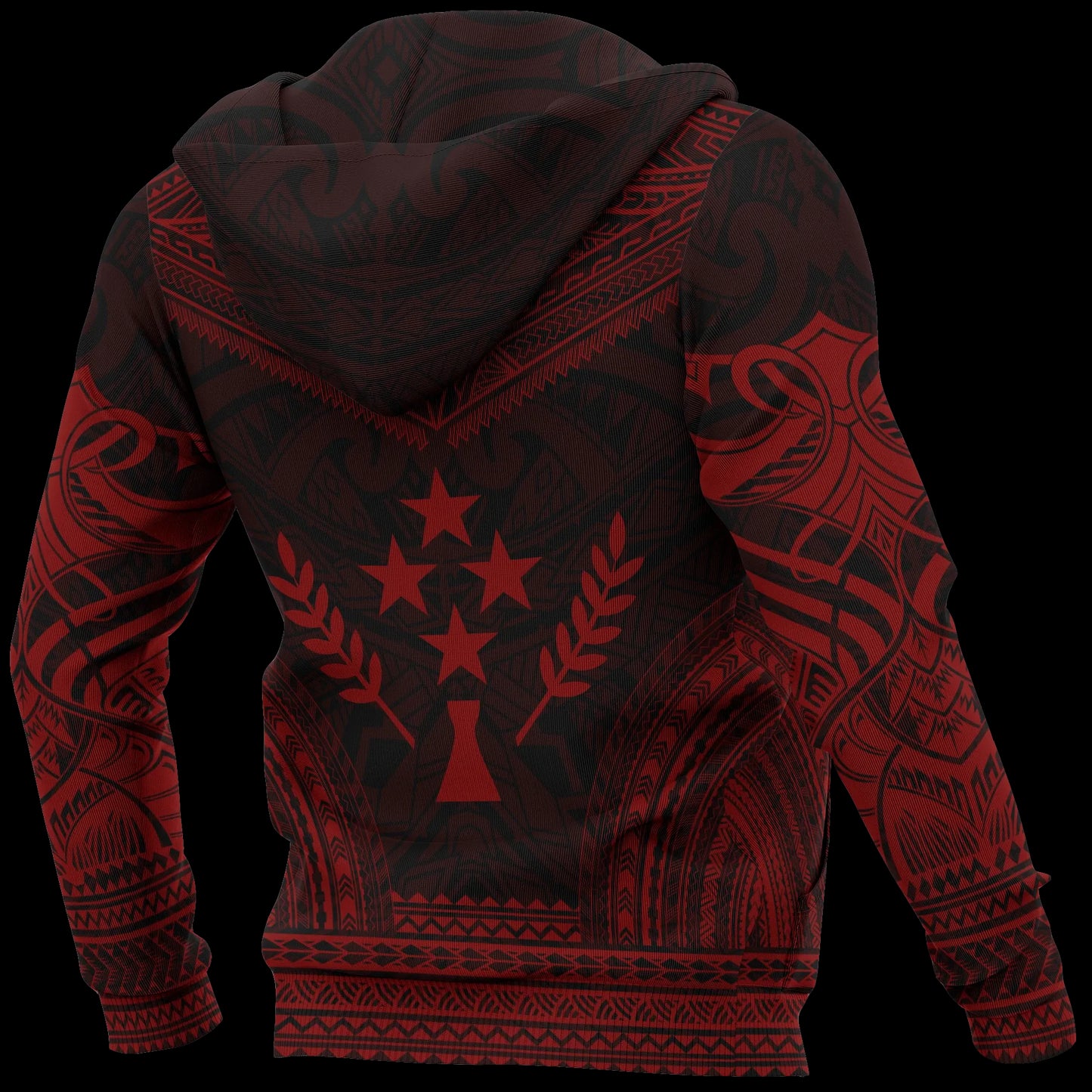 Kosrae Polynesian Chief Hoodie - Red Version