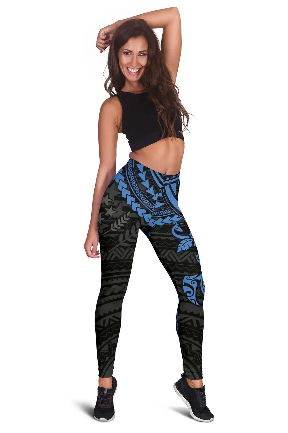 Kosrae Polynesian Legging (Women) - Blue Turtle