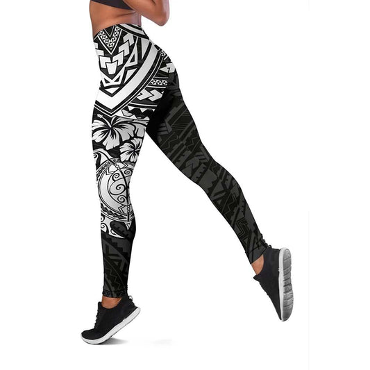 Kosrae Polynesian Legging (Women) - White Turtle