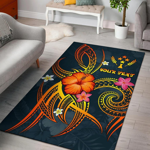 Kosrae Polynesian Personalised Area Rug - Legend of Kosrae (Blue)