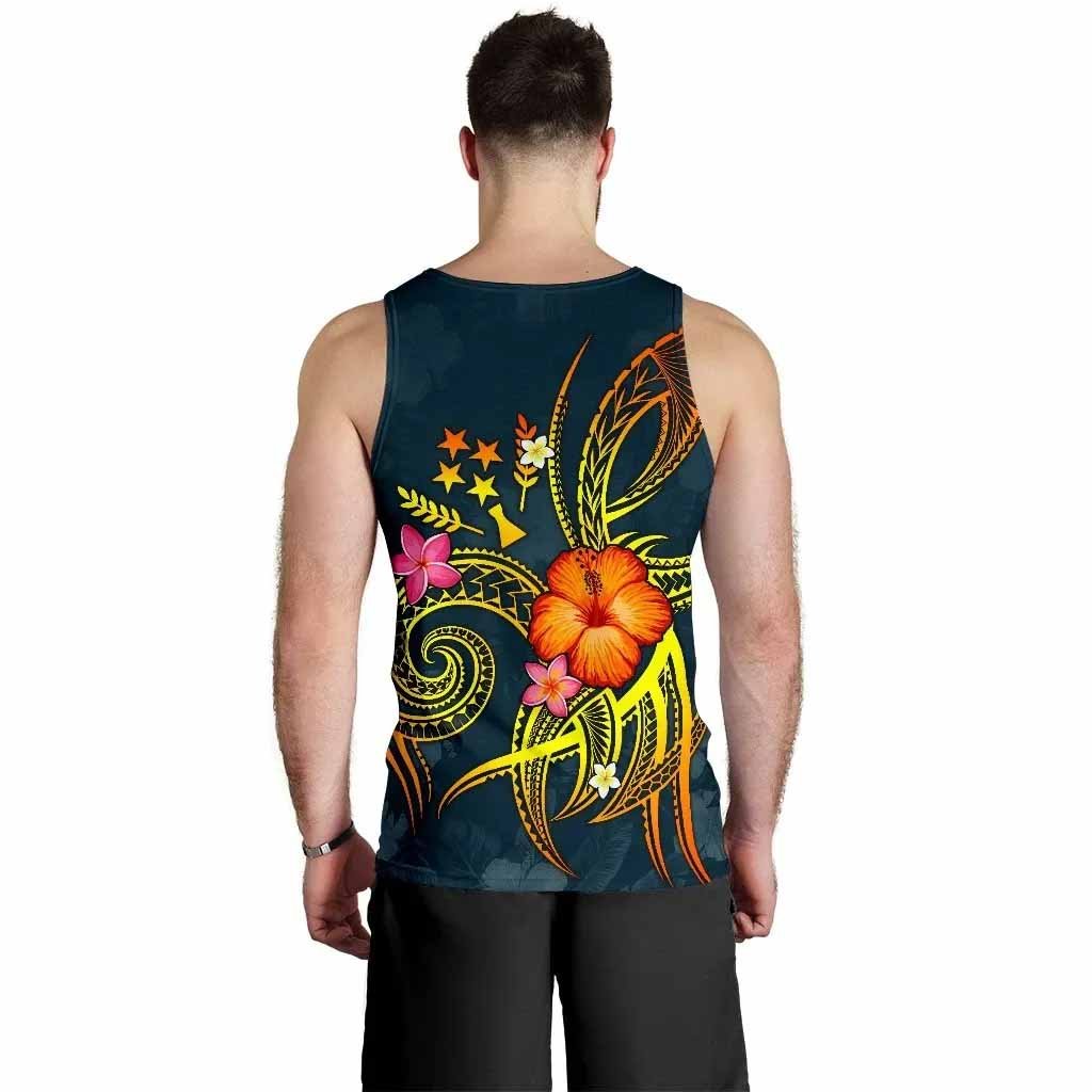 Kosrae Polynesian Personalised Men Tank Top - Legend of Kosrae (Blue)