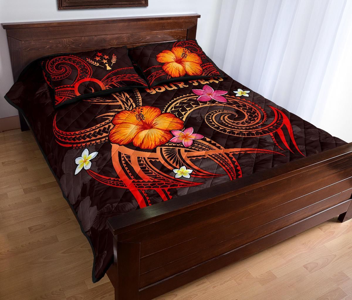 Kosrae Polynesian Personalised Quilt Bed Set - Legend of Kosrae (Red)