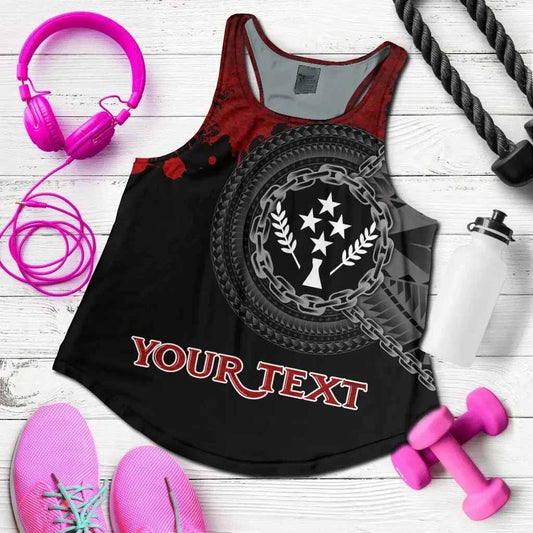 Kosrae Polynesian Personalised Women Racerback Tank - Polynesian Chain Style