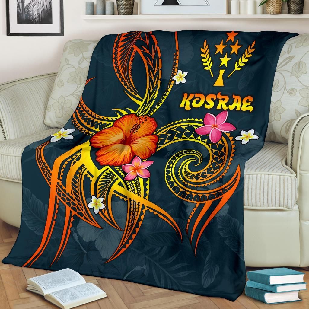 Kosrae Polynesian Premium Blanket - Legend of Kosrae (Blue)