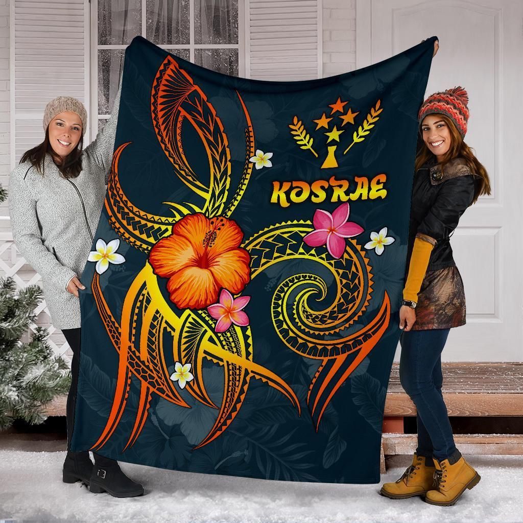 Kosrae Polynesian Premium Blanket - Legend of Kosrae (Blue)