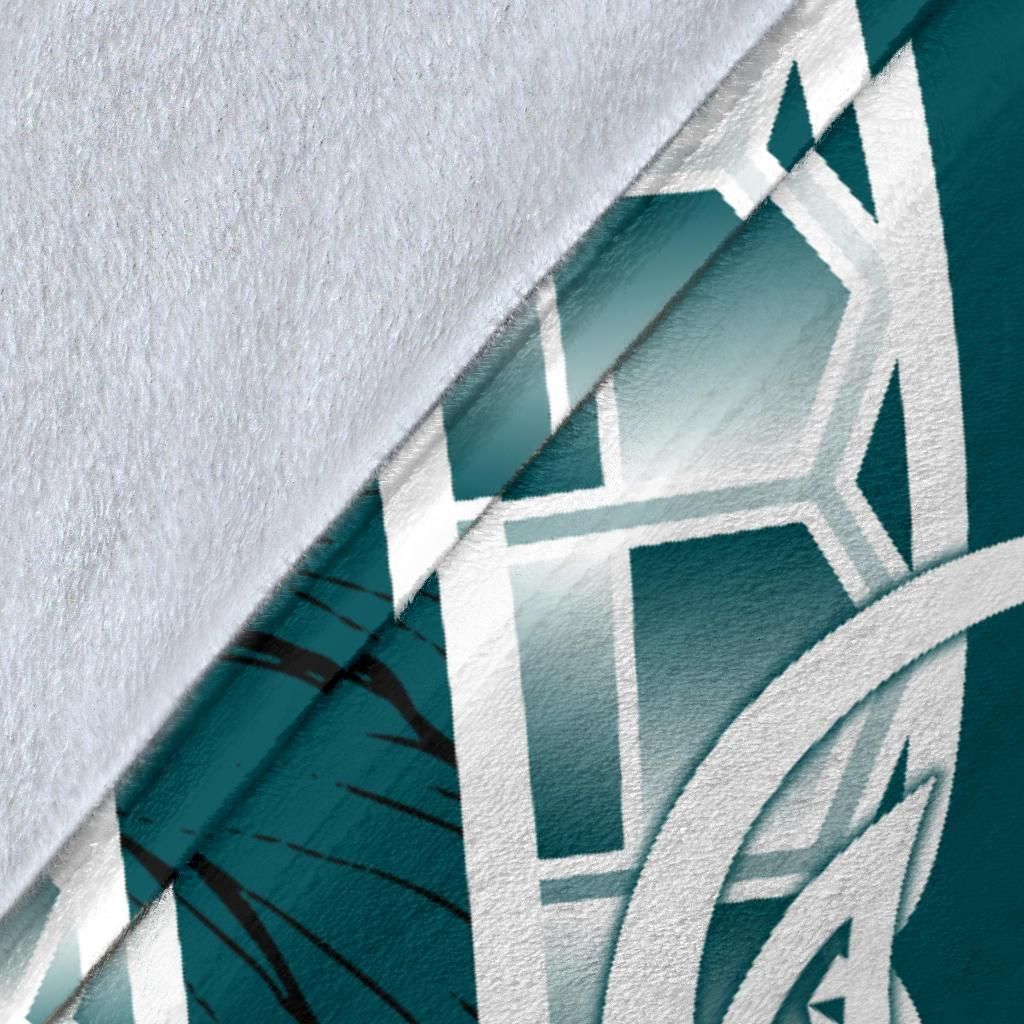 Kosrae Polynesian Premium Blanket - Summer Plumeria (Turquoise)