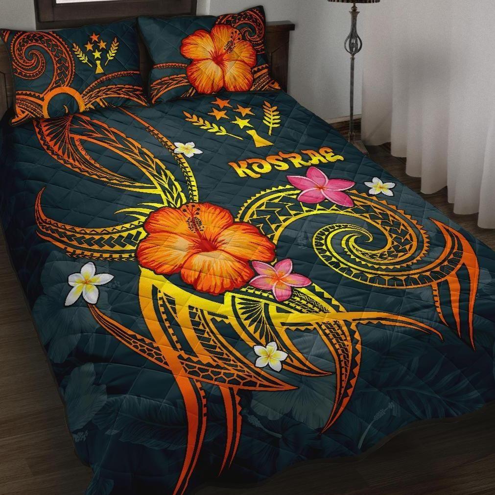Kosrae Polynesian Quilt Bed Set - Legend of Kosrae (Blue)