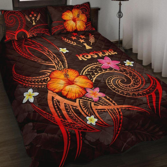 Kosrae Polynesian Quilt Bed Set - Legend of Kosrae (Red)