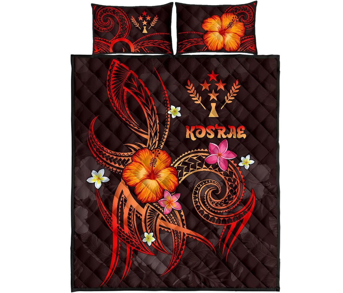 Kosrae Polynesian Quilt Bed Set - Legend of Kosrae (Red)