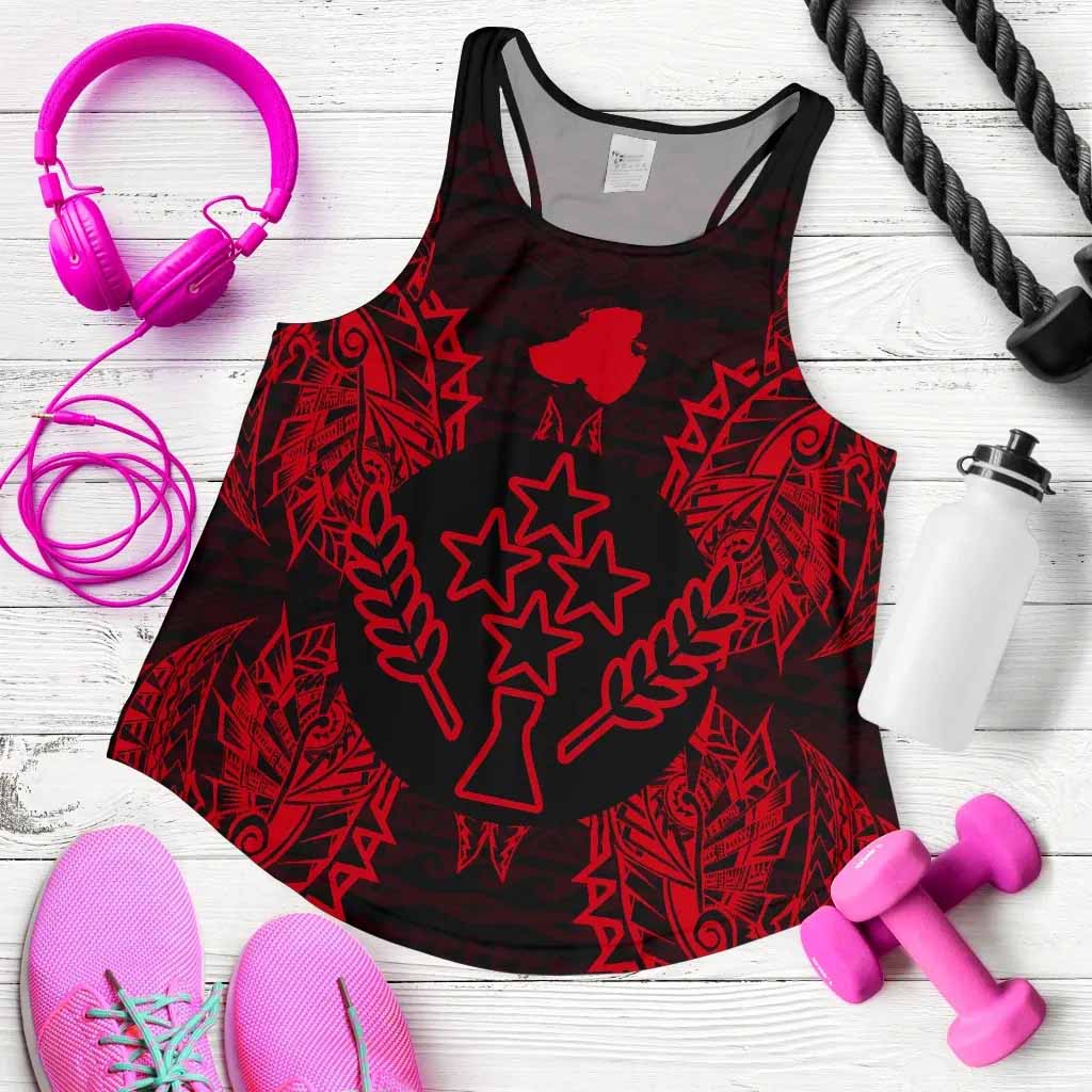 Kosrae Polynesian Women Tank Top Map Red
