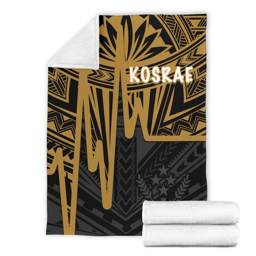 Kosrae Premium Blanket - Kosrae Seal In Heartbeat Patterns Style (Gold)