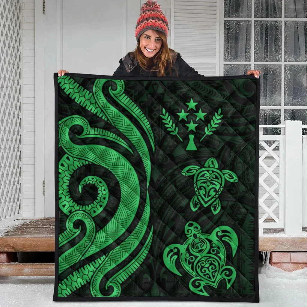 Kosrae Premium Quilt - Green Tentacle Turtle