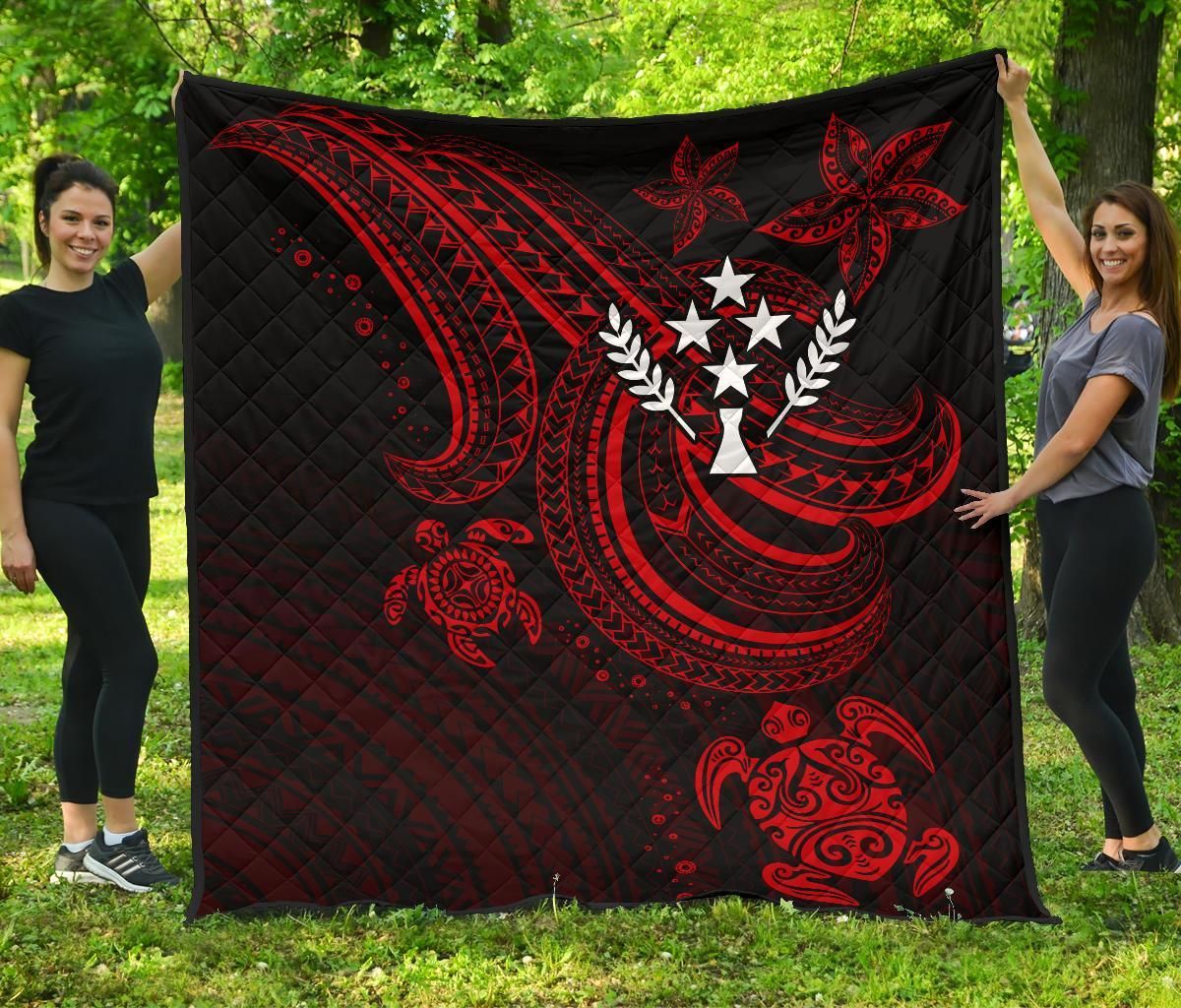 Kosrae Premium Quilt - Red Turtle