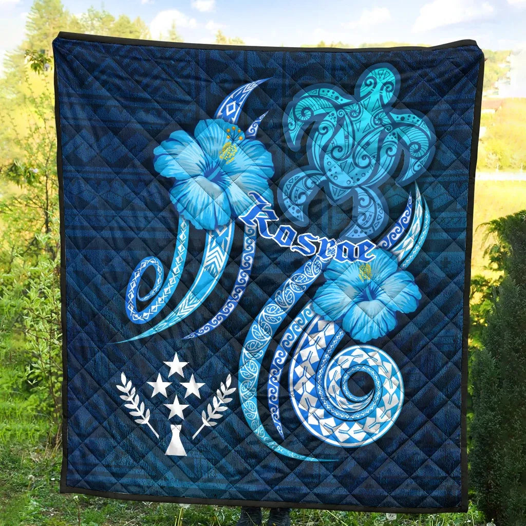 Kosrae Premium Quilt - Turtle and Tribal Tattoo Of Polynesian