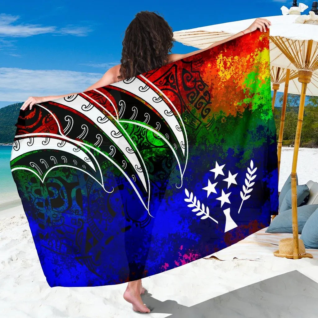 Kosrae Sarong - Tropical Leaf Rainbow Color