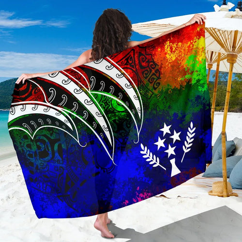 Kosrae Sarong - Tropical Leaf Rainbow Color
